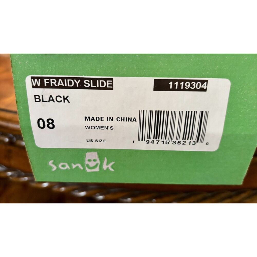 Sanuk Womens Fraidy Slides Black Sz 8 Slip On Sandals Soft Top Foam Comfort NEW - Picture 5 of 5